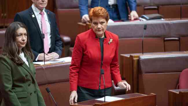 Senator Price also defended One Nation leader Pauline Hanson after she suggested the Voice to Parliament would be "Australia's version of apartheid" and walked out of the Acknowledgment to Country. Picture: NCA NewsWire / Gary Ramage