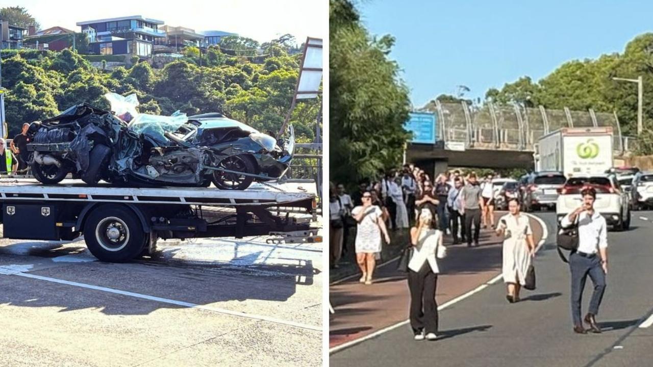 Commuter chaos as car ‘crushed’ in crash