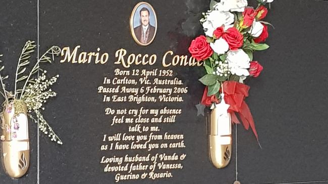 Mario Condello grave at Melbourne General Cemetery. Picture: Ed Gardiner