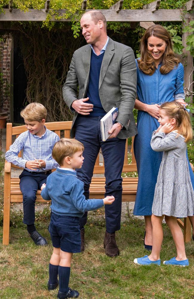 One of the most recent pictures of Prince Louis, with his family in September last year. Picture: Kensington Palace/AFP