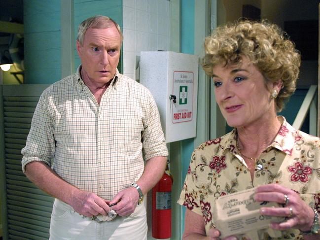 Meagher in a scene with Judy Nunn. 