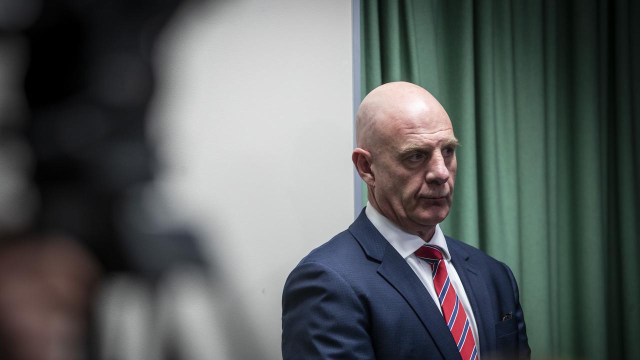 Premier Peter Gutwein at a coronavirus press conference on the 19th August 2020. Picture: LUKE BOWDEN