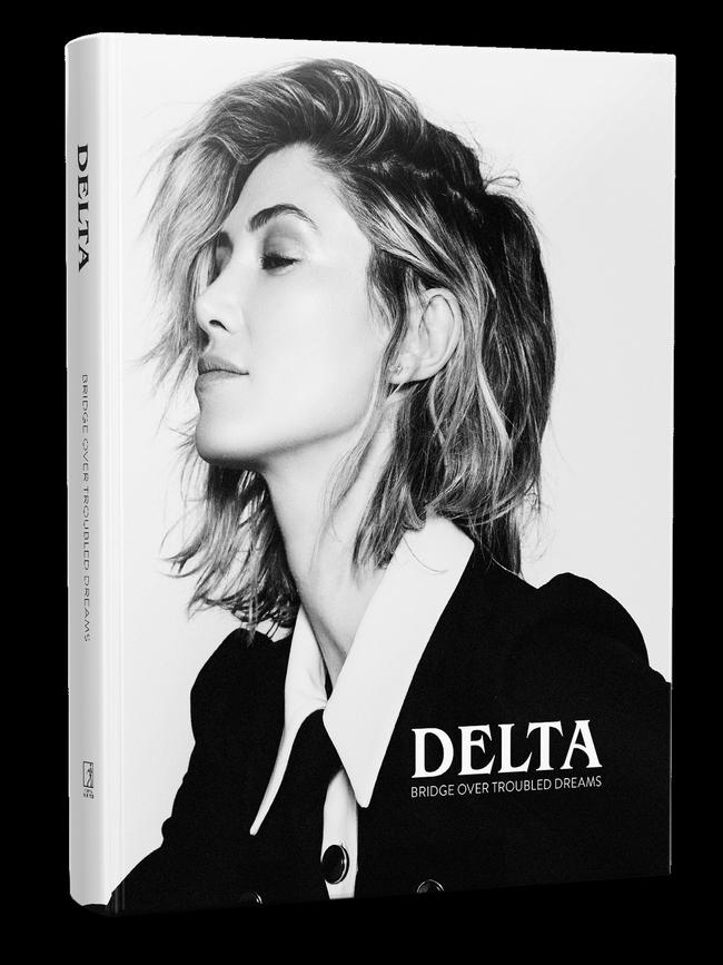 Cover of Delta Goodrem book Bridge Over Troubled Dreams. Picture: Supplied