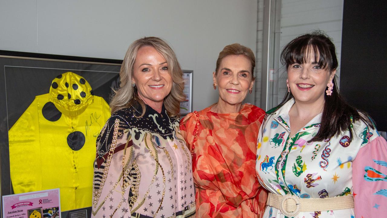 (From left) Libby Chinnery, Ambassador National Breast Cancer Foundation Robyn Cameron and Jade Kelly. Picture: Nev Madsen