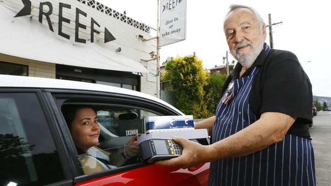 Manning Reef cafe owner John Caire is offering a pick up service and is thinking of home delivery if the coronavirus pandemic worsens. Picture: MATT THOMPSON