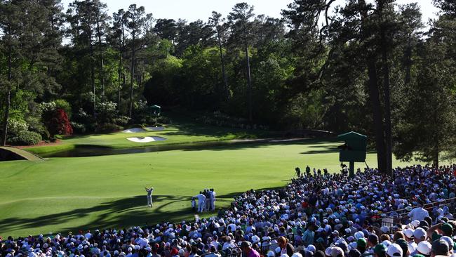 Rory McIlroy of Northern Ireland plays his shot from the 12th tee during the second round of the 2024 Masters Tournament at Augusta National Golf Club. Photo by Maddie Meyer.