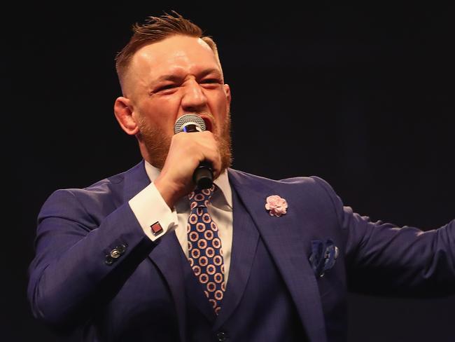 LONDON, ENGLAND - JULY 14:  Conor McGregor during the Floyd Mayweather Jr. v Conor McGregor World Press Tour at SSE Arena on July 14, 2017 in London, England.  (Photo by Matthew Lewis/Getty Images)