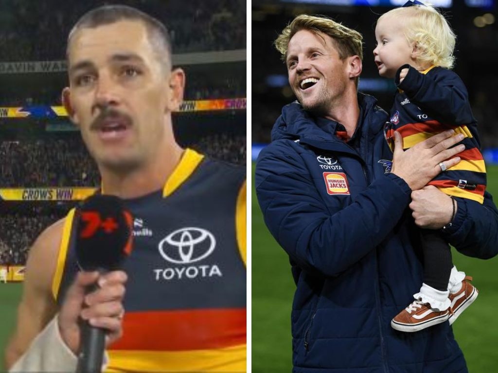 Taylor Walker and Rory Sloane. Photos: Channel 7/Getty Images
