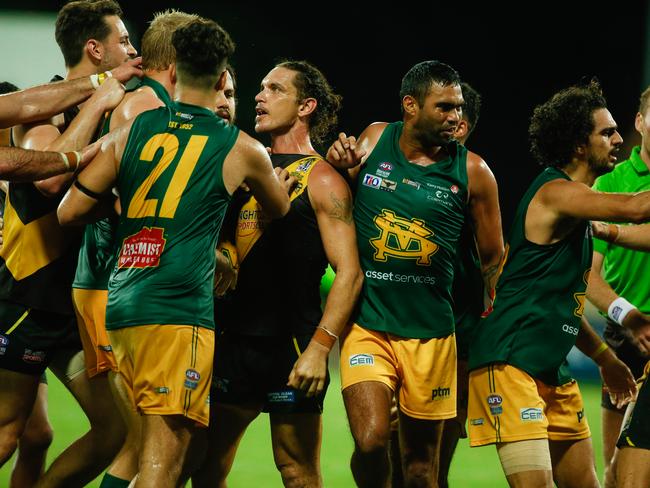 (  Journo to add Names) as St Mary's go down to Nightcliff in the 2020 NT Mens Premier League Final.Picture GLENN CAMPBELL