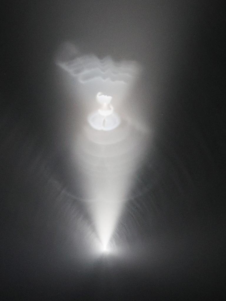 The rocket leaves a contrail as it flies to the International Space Station with an international crew of four astronauts in a Crew Dragon capsule. Picture: Joe Raedle/Getty Images/AFP