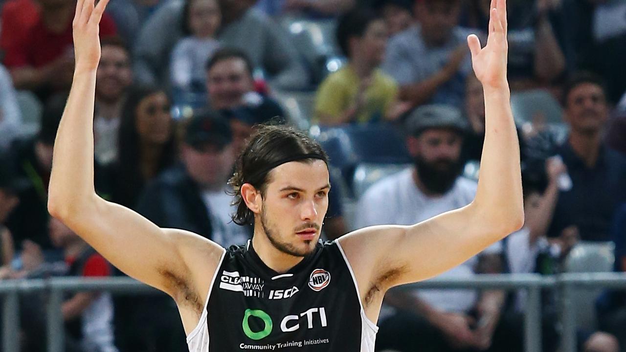 Melbourne United v's Townsville Crocodiles at Hisense arena. 20 November, 2015. Melbourne Australia. Melbourne United's Chris Goulding try's to fire up the crowd after making a three pointer. Picture : George Salpigtidis