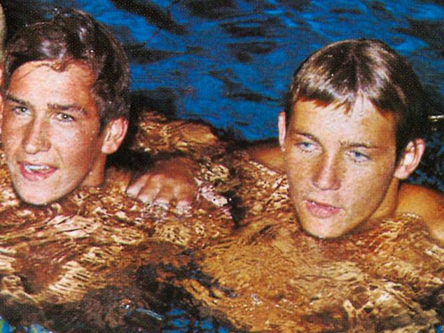 Number 16. Graham Windeatt, left, and fellow Olympic swimmer Brad Coope.