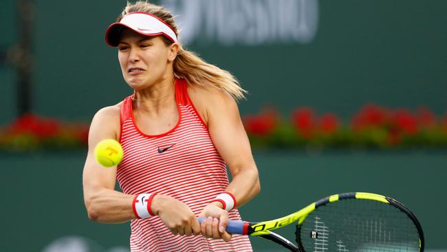 Eugenie Bouchard in action. Picture: AFP