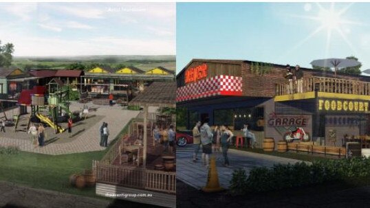 BRIGALOW VILLAGE SQUARE: An early artist impression of the approved development for the new Brigalow fuel station, community hub, and caravan park. Pic: Supplied