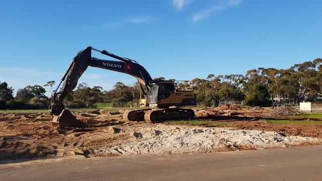 The Munno Para Bowling and Community Club site is cleared after its clubrooms were destroyed in an arson attack. Picture: Colin James