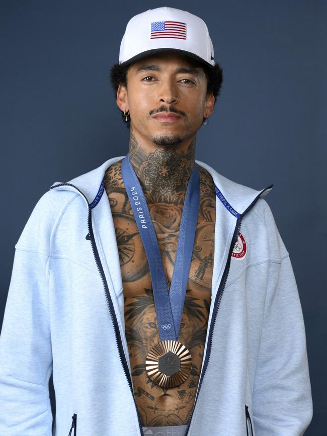 Nyjah Huston with his bronze medal. Photo by Kristy Sparow/Getty Images