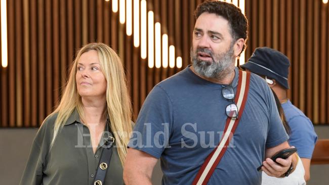 Garry Lyon and Nicky Brownless at Melbourne Airport after their New York holiday.