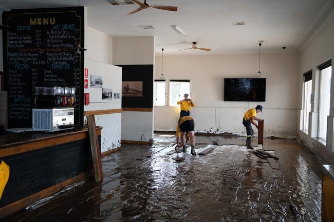 Huge storms late Sunday caused a massive flash flood in the middle of the night in Eugowra, with houses washed off their foundations, and cars and other items strewn though the town. Picture: Chris Watson/Farmpix Photography