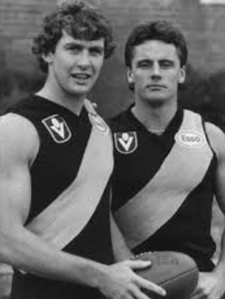 Phil Walsh (left) with John Annear (right) in his Richmond days.