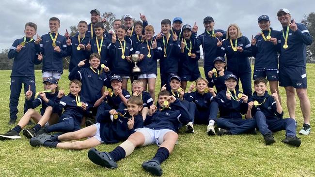 National champions: Victoria's triumphant 12 and under football side.