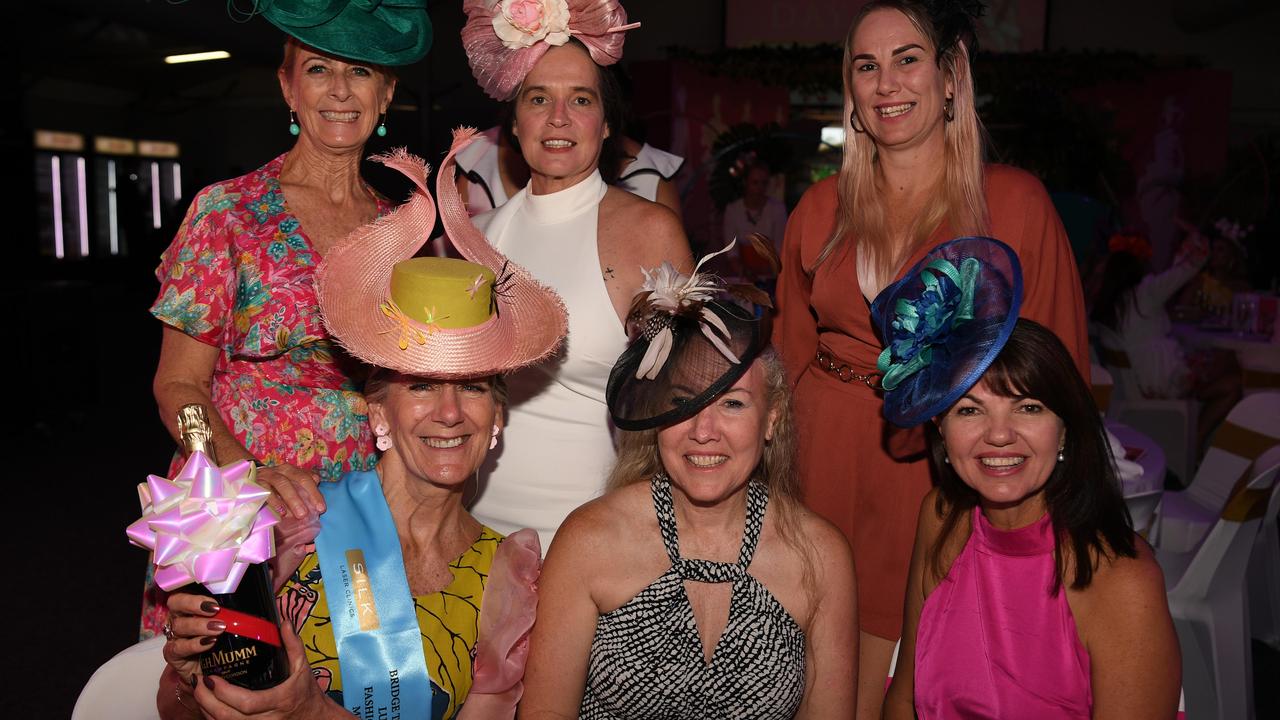 Back: Maggie Hills, Shona Fhd and Sam Hendra with Jenny Beard, Vanessa O'Grady and Belinda Wright at Darwin Ladies Day. Picture: (A)manda Parkinson