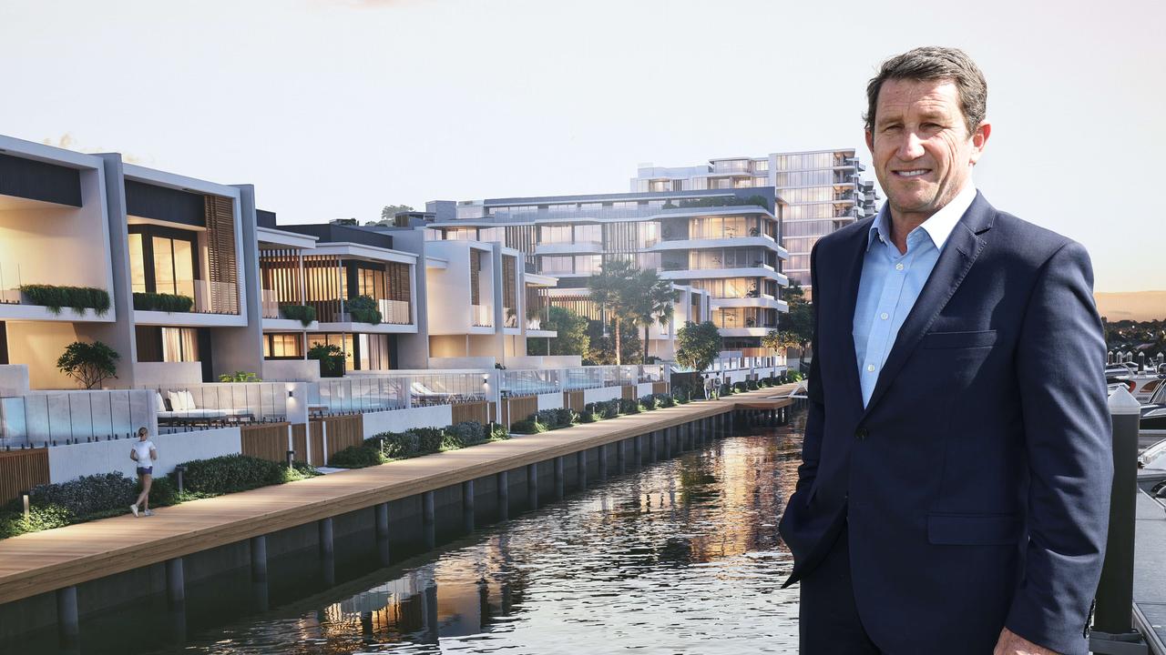 Colliers director David Higgins in front of the new visionary master planned project opposite Harbourtown at Biggera Waters: “Rising costs are playing a part in overall price growth on the Gold Coast, but so is a shortfall in supply.” Picture Glenn Hampson