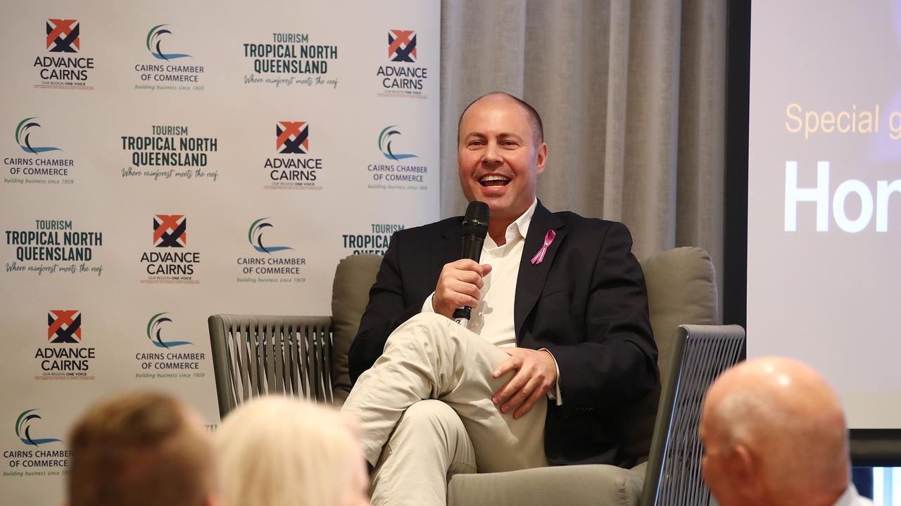 Federal treasurer Josh Frydenberg spoke at an economic briefing breakfast in Cairns but his message was met with “palpable disappointment”. Picture: Brendan Radke