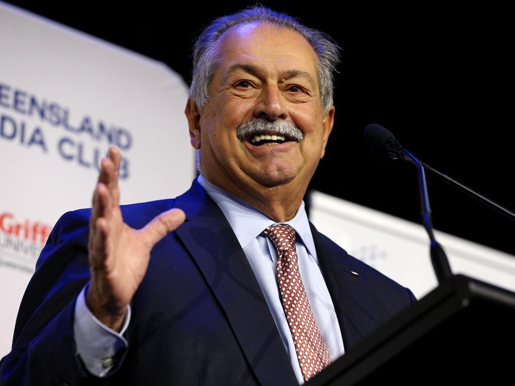 Brisbane 2032 Olympic and Paralympic Games Organising Committee president Andrew Liveris gives his first keynote address at the Queensland Media Club on Wednesday. Picture: David Clark