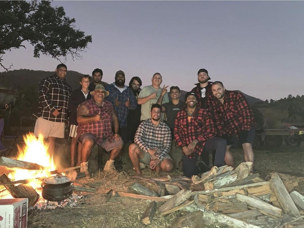 The NRL stars pictured camping over the weekend