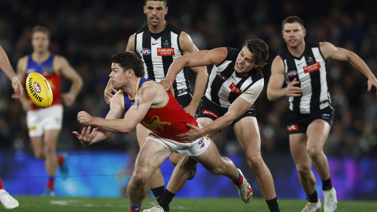 Lachie Neale finished the game with 31 disposals, 13 contested possessions and 10 clearances. Picture: Daniel Pockett/Getty Images