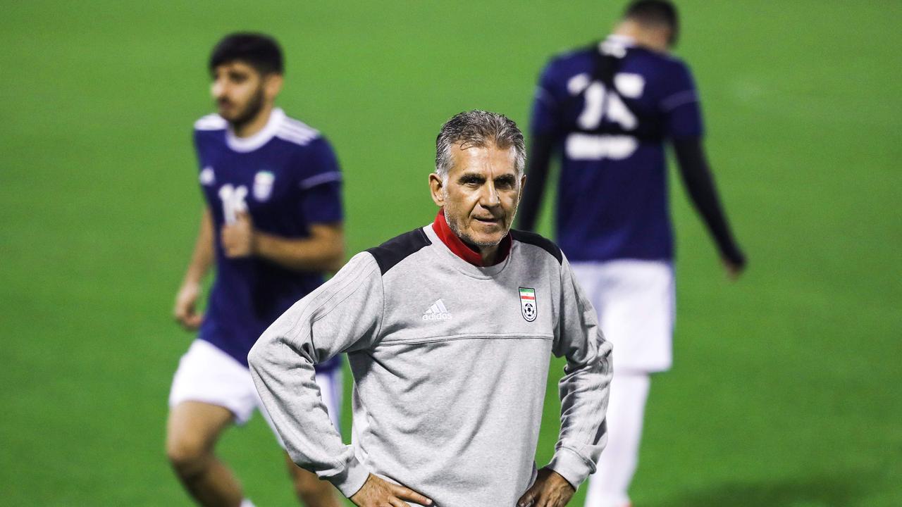 Iran's Portuguese coach Carlos Queiroz  leads pre-Asian Cup training session in Doha, Qatar.