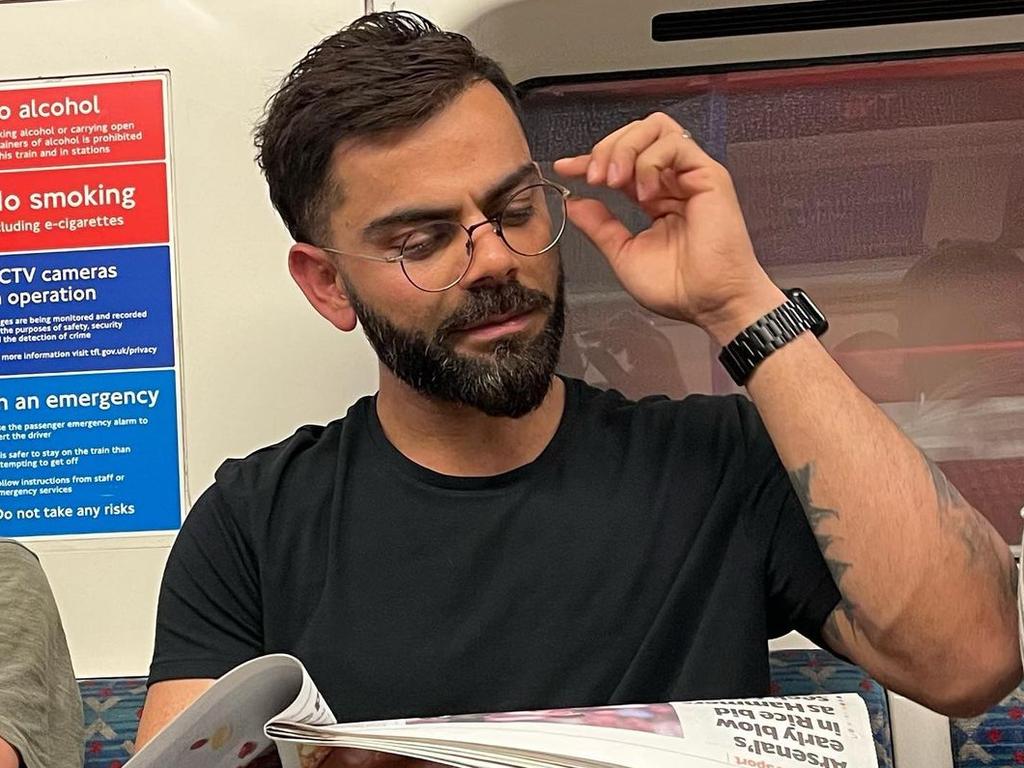 Indian Test star Virat Kohli enjoys reading the paper. Picture: Instagram