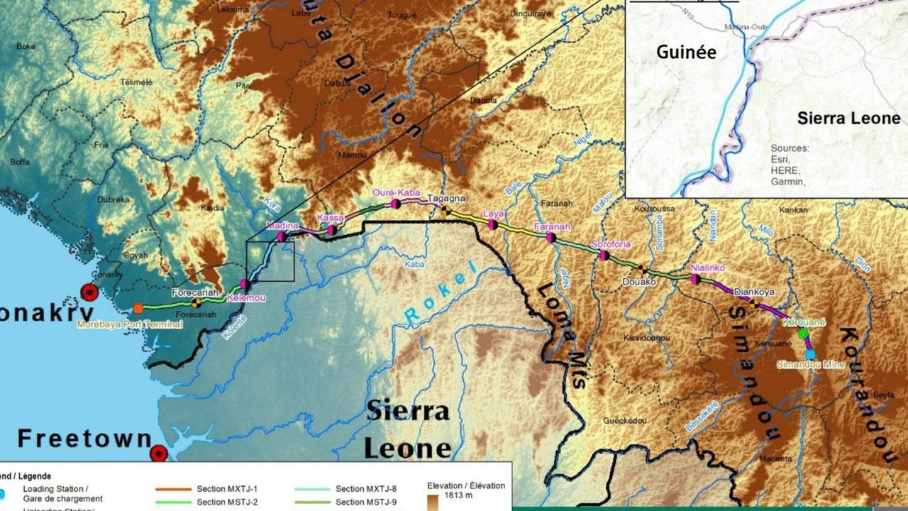 A 679km railway line is being built to take the iron ore to ships.