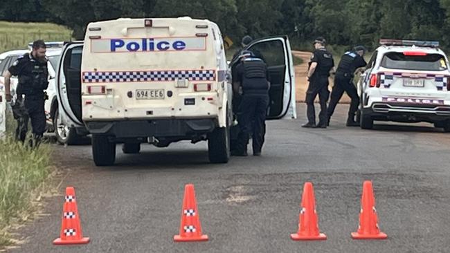 Police have locked down Schellbachs Road in Kingaroy after reports of shots fired.