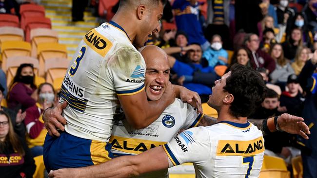 The Parramatta Eels have ended their form slump, with a win over Melbourne. Picture: Getty Images.