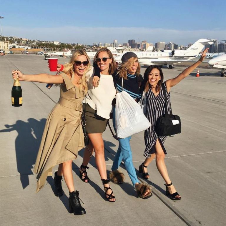 Margot Robbie, Sophia Kerr, Cara Delvingne and Karen Fukuhara during Comic-Con International 2016 at San Diego Convention Center on July 23, 2016. Picture: Instagram