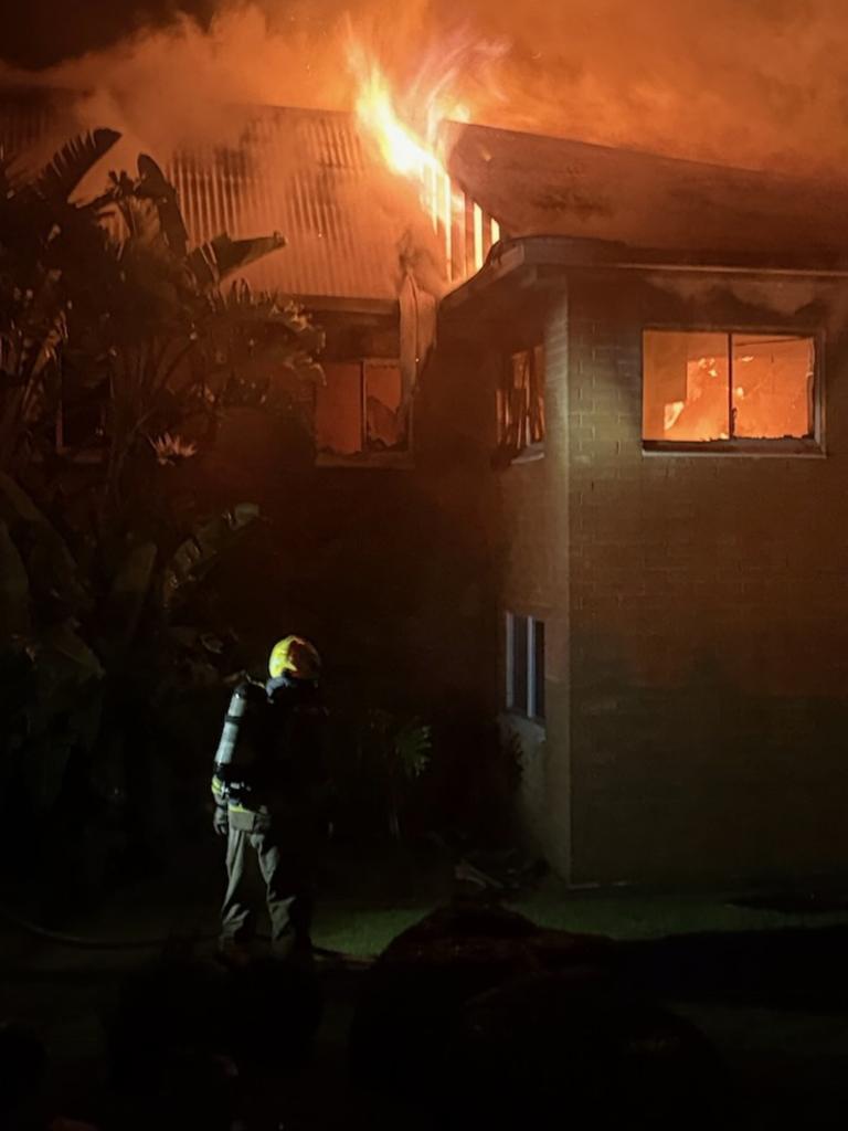 A two-storey beach house was completely gutted by a fierce fire on Wednesday night, causing a huge damage bill. Picture: SA Police