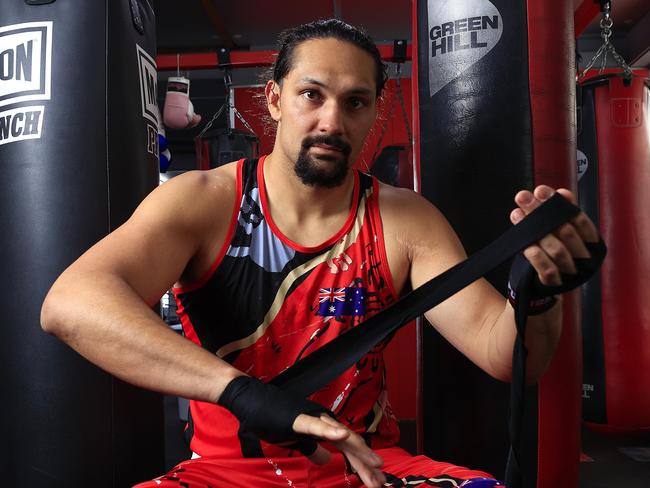 Australian Olympic boxing star Teremoana Teremoana Jnr attends the pre-olympics boxing camp in Brisbane. Pics Adam Head