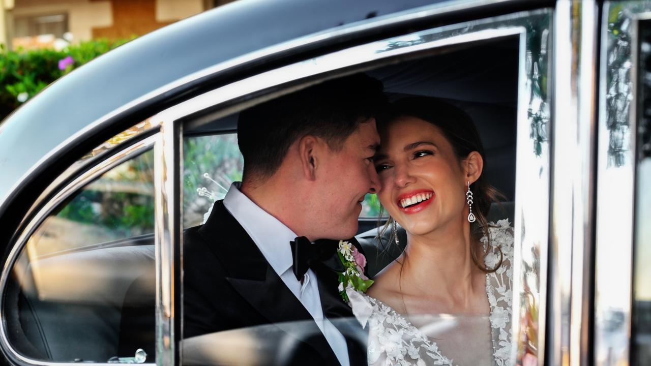 Matt Renshaw and Josie Harvey after their Sunshine Coast hinterland wedding. Picture: Sally/Ted &amp; Li Photography