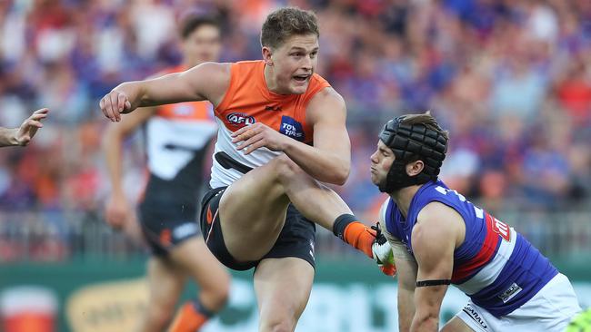 Jacob Hopper joined GWS via the club’s academy and had an immediate impact in his first year, playing in the preliminary final loss to the Bulldogs. Picture: Phil Hillyard