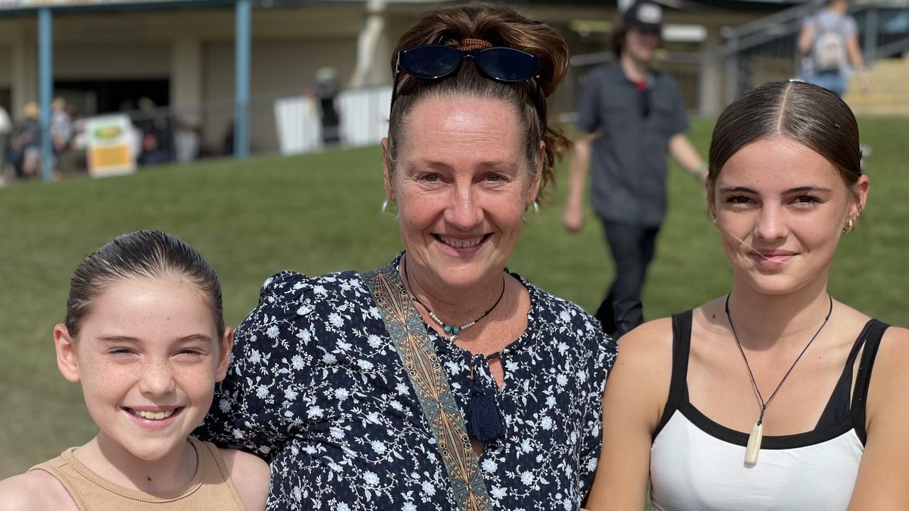 Marti McLean, Nadia de Bruyn, and Matilda McLean enjoy People's Day at the 2024 Gympie Show.