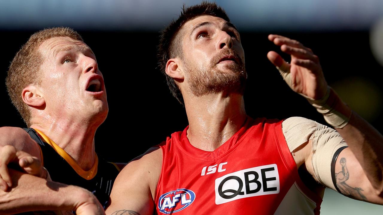 Sam Naismith’s only match in nearly 1000 days was in Round 1 against the Crows. Picture: AFL Photos/Getty Images