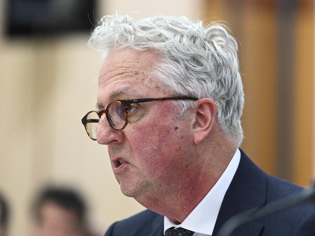 University of Sydney Vice-Chancellor and President Professor Mark Scott at the Senate inquiry into antisemitism at universities in Canberra. Picture: NewsWire / Martin Ollman