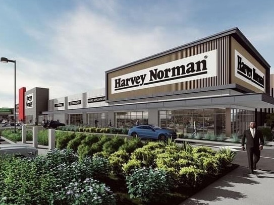 Artist’s impression of the estimated $45m retail development plan on Queen St in Warragul, which includes a new Harvey Norman store. Picture: Facebook