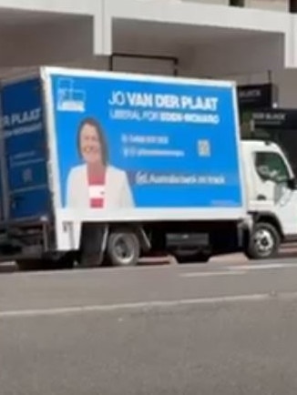 Music appeared to be coming from this truck. Picture: Supplied