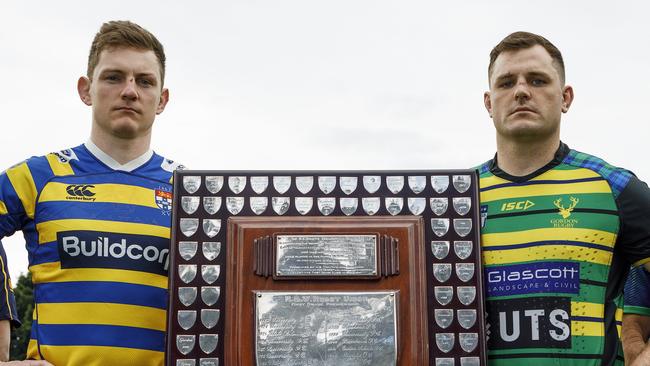 Shute Shield captains Jack McCalman and James Lough.