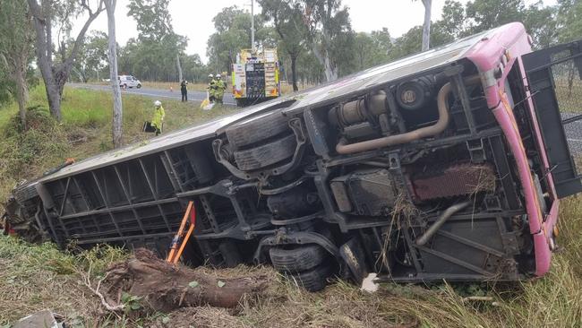 A man has died after a bus collided with two camels on Emu Park Rd on Monday morning.