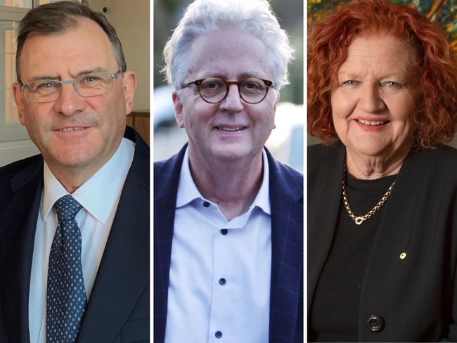 University of Melbourne vice-chancellor Duncan Maskell, University of Sydney vice-chancellor Mark Scott, and Queensland University of Technology vice-chancellor Margaret Sheil.