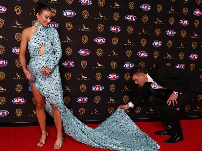 Carlton’s Patrick Cripps and Monique Fontana. Photo by Michael Klein