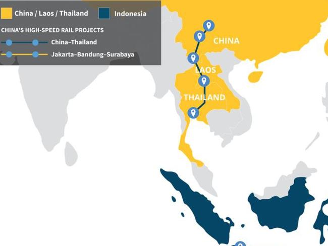 A high-speed rail from Thailand to China has already been funded in part by the Thai government. Source: Lowy Institute.